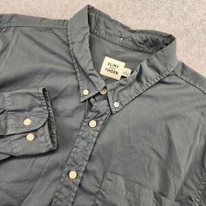 Flint And Tinder Long Sleeve Button Down Shirt Mens Large Greenish Gray